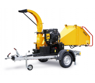 Buschholzhäcksler mit Benzinmotor auf gebremstem Fahrgestell montiert  LS 100/27 CB